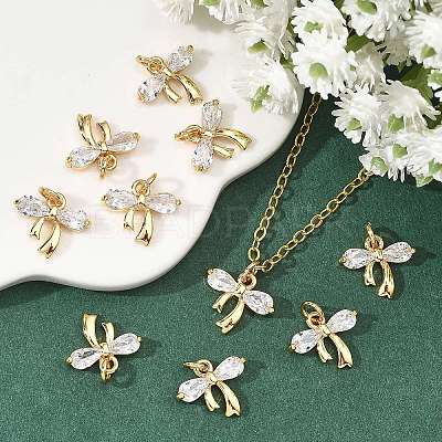 SHEGRACE Brass Clear Cubic Zirconia Charms XGRQ2O472-422G-1