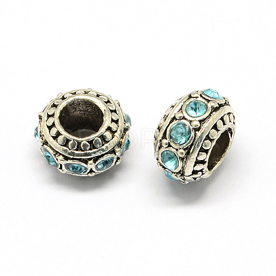 Alloy Rhinestone European Beads MPDL-R036-01I-1