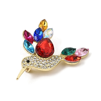 Alloy Rhinestone Lapel Pin Brooches for Clothes AL-CBAC0F3-01G-02-1