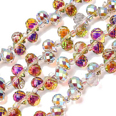 Transparent Electroplate Glass Beads Strands EGLA-F152A-FR08-1
