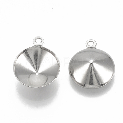 Tarnish Resistant 201 Stainless Steel Pendant Rhinestone Settings STAS-S057-41D-1