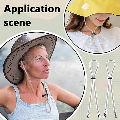 24Pcs Plastic Hat Flexible Removable Chin Cord FIND-FG0004-90-1
