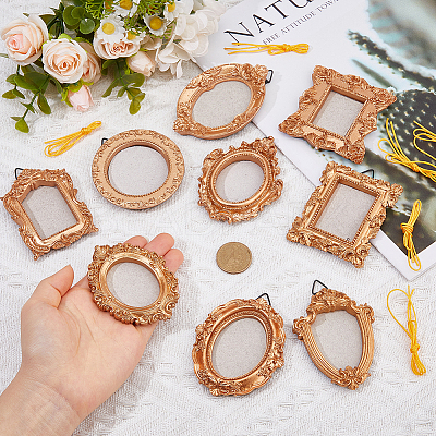 9 Bags 9 Styles Resin Hanging Photo Frame AJEW-DC0003-81-1