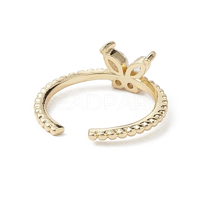 Butterfly Clear Cubic Zirconia Cuff Ring RJEW-M146-12G-1