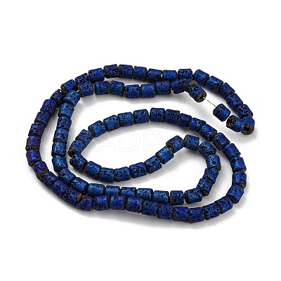 Electroplated Natural Lava Rock Beads Strands G-Z032-J03-11C-1