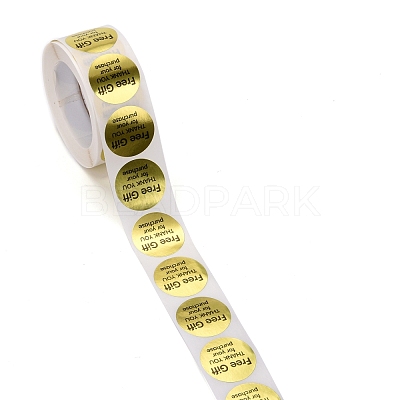 Flat Round Paper Thank You Stickers DIY-C042-09B-1
