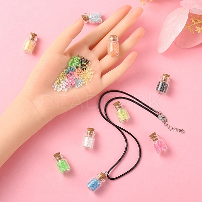 DIY Wishing Bottle Pendant Necklace Making Kit DIY-YW0005-80-1
