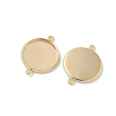 Flat Round Brass Connector Cabochon Settings X-KK-K414-13B-G-1