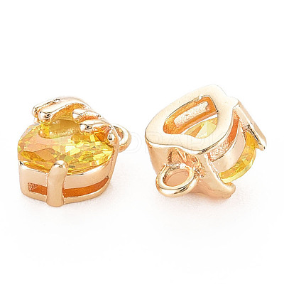 Brass Micro Pave Cubic Zirconia Charms KK-N232-302B-01-1