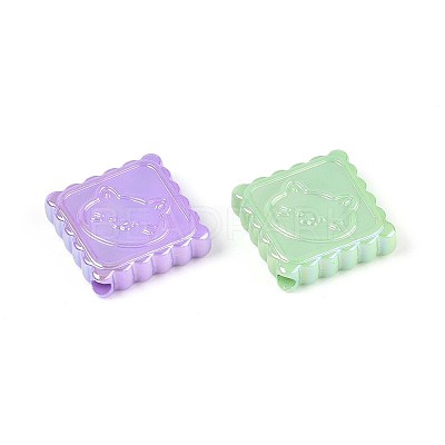 UV Plating Opaque Acrylic Beads OACR-T028-56-1