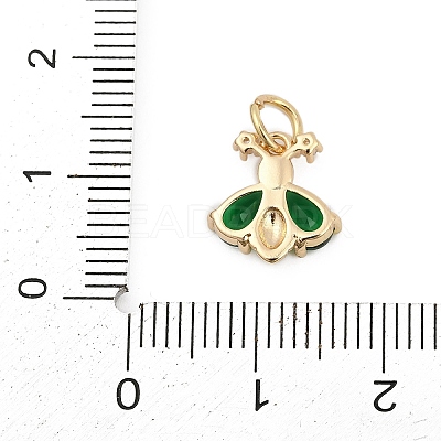 Brass Pave Cubic Zirconia Charms KK-Q096-14B-G-1