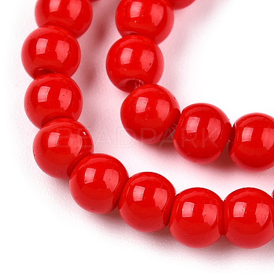 Opaque Solid Color Glass Beads Strands X-GLAA-T032-P6mm-04-1