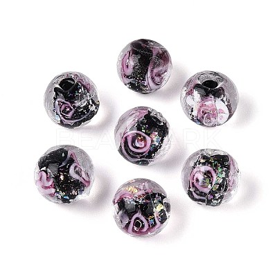 Handmade Foil Lampwork Beads LAMP-T021-33B-1