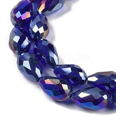 Transparent Electroplate Glass Beads Strands EGLA-N013-T10mm-B07-1