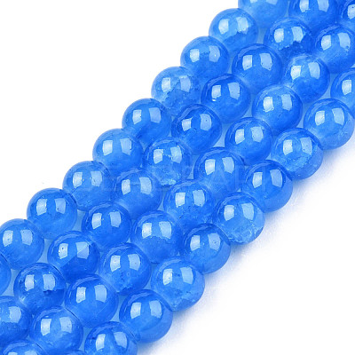 Baking Paint Crackle Glass Bead Strands DGLA-Q023-6mm-YS16-1