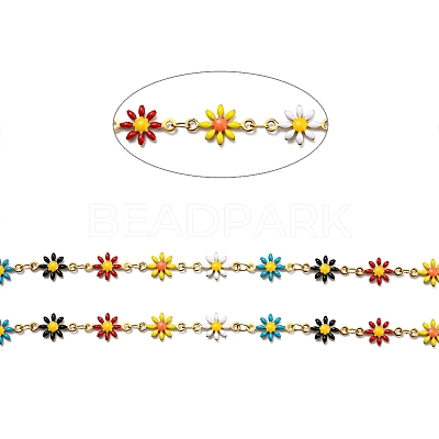 Ion Plating(IP) Golden 304 Stainless Steel Flower Link Chain CHS-E011-01G-01-1