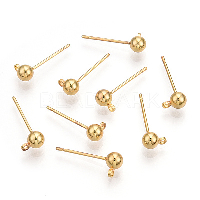 Brass Stud Earring Findings KK-I649-10G-NF-1