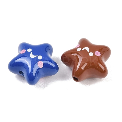 Baking Paint Acrylic Beads OACR-A045-03-1