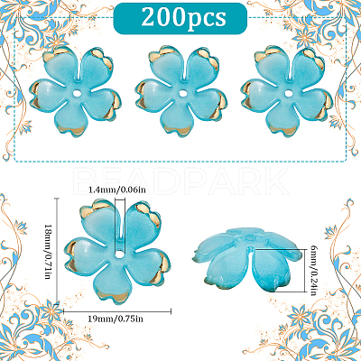 200Pcs Acrylic Bead Caps OACR-SC0001-83D-1