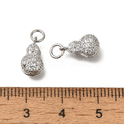 Rack Plating Brass Micro Pave Cubic Zirconia Charms KK-F883-08P-1