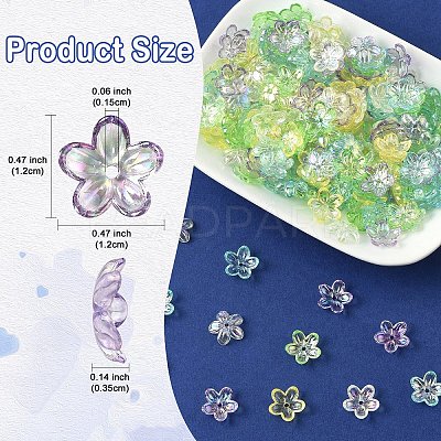 15g Transparent Acrylic Bead Caps TACR-YW0003-07E-1