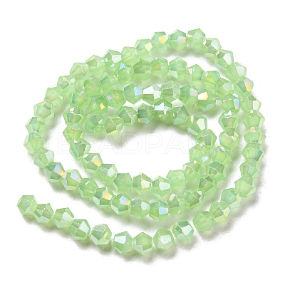 Imitation Jade Electroplate Glass Beads Strands GLAA-F029-J4mm-A01-1