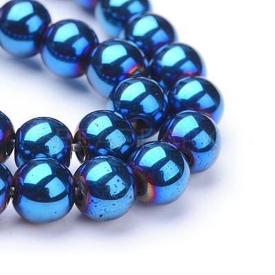 Non-magnetic Synthetic Hematite Beads Strands G-S096-4mm-7-1