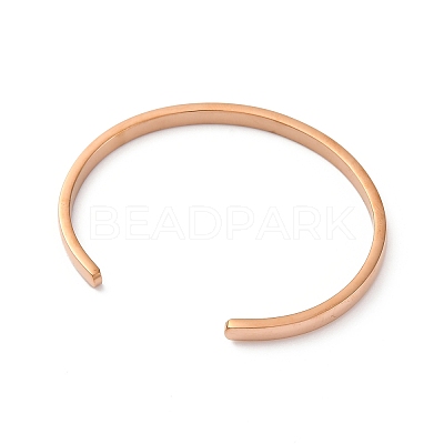 Ion Plating(IP) 304 Stainless Steel Cuff Bangles STAS-I110-10-4mm-RG-1
