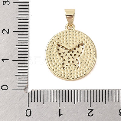 Brass Micro Pave Clear Cubic Zirconia Pendants KK-I712-45G-1