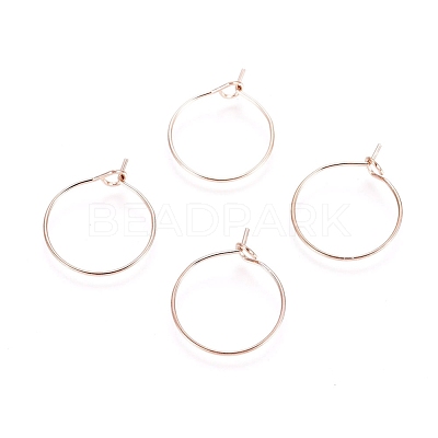 Ion Plating(IP) 316L Surgical Stainless Steel Hoop Earring Findings STAS-D164-04RG-1