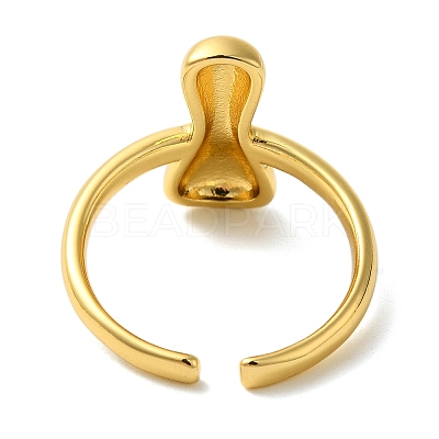 Initials Brass Open Cuff Ring for Women RJEW-N046-02I-G-1