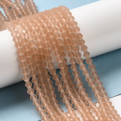 Imitate Austrian Crystal Frosted Glass Beads Strands GLAA-F029-TM4mm-B12-1