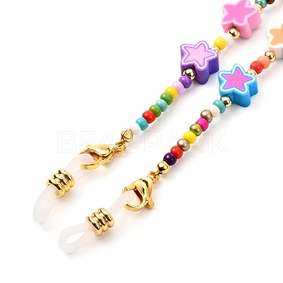 Glass Seed Beads Eyeglasses Chains AJEW-EH00383-02-1