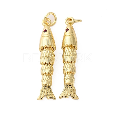 Rack Plating Brass Micro Pave Cubic Zirconia Pendants KK-M309-38I-G-1