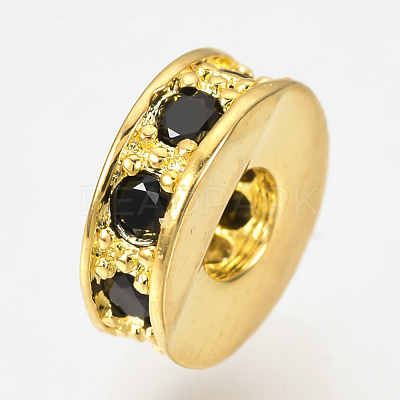 Brass Micro Pave Cubic Zirconia Beads ZIRC-Q013-138G-1