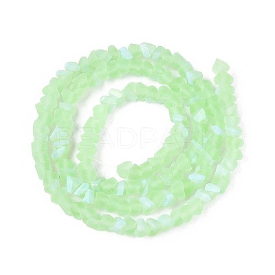 Frosted Transparent Glass Beads Strands GLAA-N054-4mm-07-1