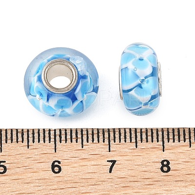 Lampwork & Brass Core European Beads LAMP-P019-01P-21-1