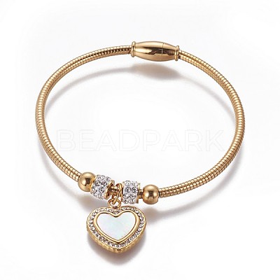 304 Stainless Steel Charms Bangles BJEW-P258-05-1