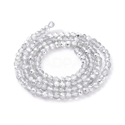 Transparent Electroplate Glass Beads Strands GLAA-H021-01B-HP06-1