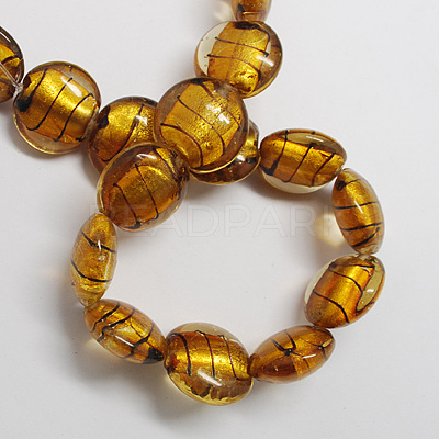 Handmade Silver Foil Glass Beads FOIL-R055-1-1