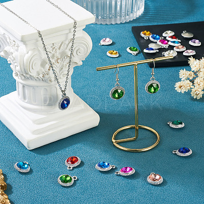 24Pcs 12 Colors K5 Glass Pendants FIND-TA0007-92P-1