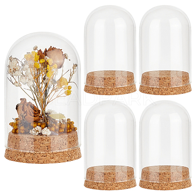 4 Sets Transparent Glass Dome Jar Cloche Display Cases AJEW-PH0011-24B-1