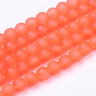 Baking Paint Transparent Glass Bead Strands GLAA-S031-8mm-27-1
