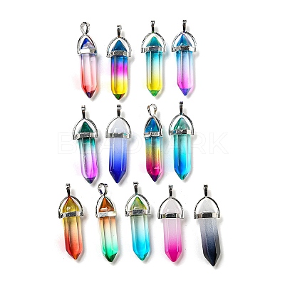 Spray Paint Glass Pendant GLAA-H029-02P-1
