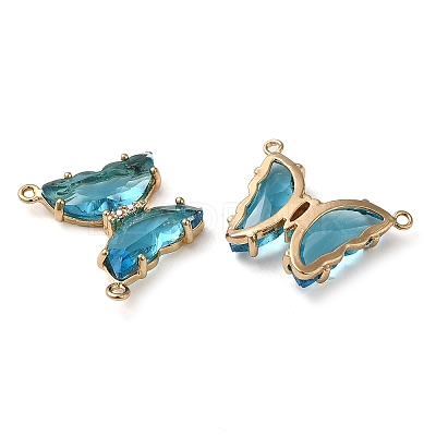 Brass Pave Faceted Glass Connector Charms FIND-Z020-03C-1