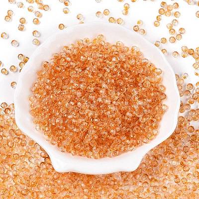 Baking Paint Electroplate Transparent Glass Seed Beads SEED-N006-07G-1
