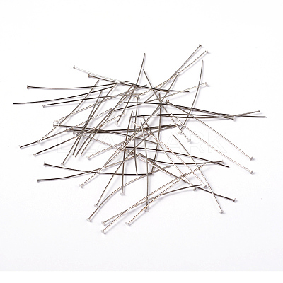 Platinum Color Brass Flat Head Pins Fit Jewelry Making Findings X-HP5.0cmCY-NF-1