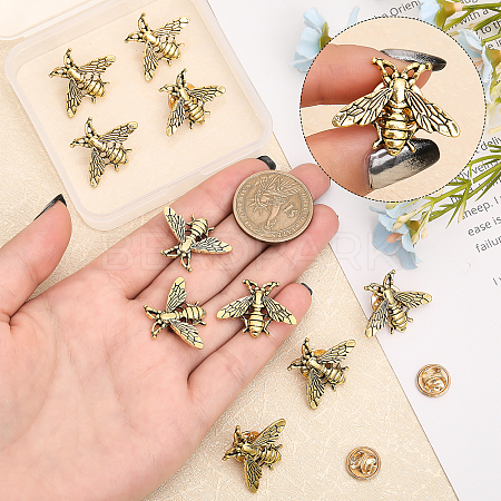 CHGCRAFT 12Pcs Alloy Bees Lapel Pin JEWB-CA0001-36AG-1