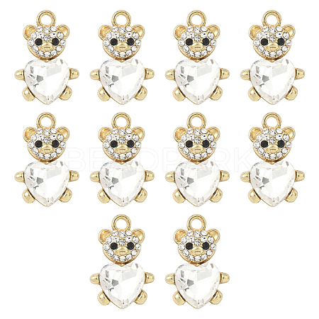 10Pcs Alloy Glass Pendants GLAA-YW0005-41G-01-1