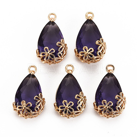 Transparent Glass Pendants X-GLAA-T007-05G-1